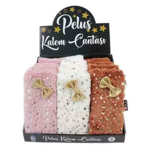 DOLPHIN - DOLPHIN PC-630 PELUŞ KALEM ÇANTASI YALDIZLI KÜÇÜK