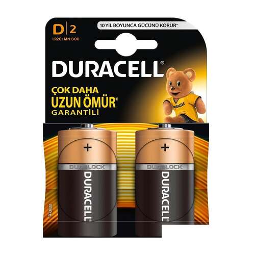 DURACELL BÜYÜK BOY PİL D 2 Lİ D2