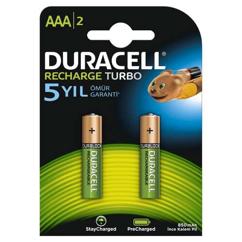 DURACELL ŞARJLI İNCE PİL 900mAh AAA 2 Lİ SE3A2850