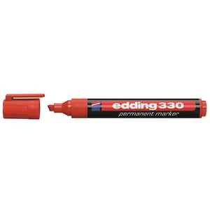EDDING - Edding 330 Kırmızı Permanent Kesik Uç Marker Kalem