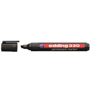 EDDING - Edding 330 Siyah Permanent Kesik Uç Marker Kalem