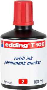 EDDING - EDDİNG T100 KIRMIZI PERMANENT MÜREKKEP 100ML