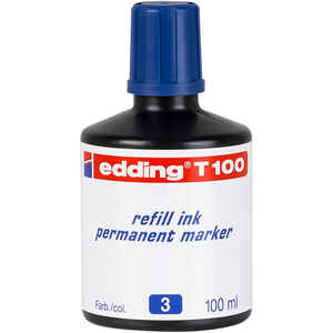 EDDING - Edding T100 Mavi Permanent Mürekkep 100Ml