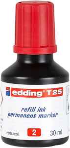 EDDING - EDDİNG T25 KIRMIZI PERMANENT MÜREKKEP 25ML