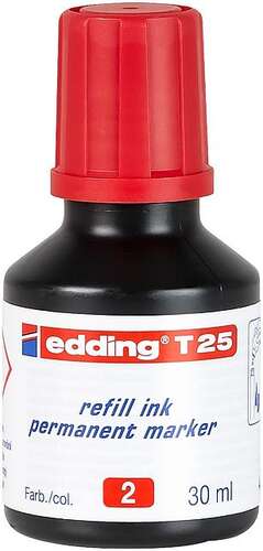 EDDİNG T25 KIRMIZI PERMANENT MÜREKKEP 25ML