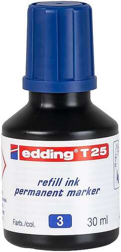 EDDİNG T25 MAVİ PERMANENT MÜREKKEB 25ML