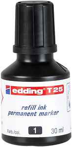 EDDING - EDDİNG T25 SİYAH PERMANENT MÜREKKEB 25ML