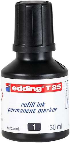 EDDİNG T25 SİYAH PERMANENT MÜREKKEB 25ML