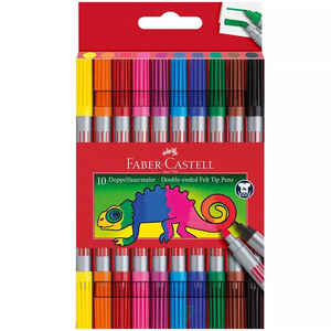 FABER CASTELL - Faber 10 Renk Çift Taraflı Keçeli Kalem 151110