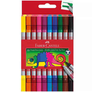 FABER CASTELL - FABER 10 RENK ÇİFT TARAFLI KEÇELİ KALEM 151110