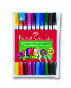 FABER CASTELL - FABER 10 RENK ÇİFT TARAFLI NEON KEÇELİ KAL.1511090