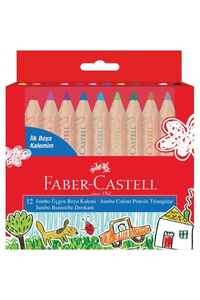Faber Castell - FABER 12 RENK İLK BOYA KALEMİM JUMBO YARIM BOY 51710000040
