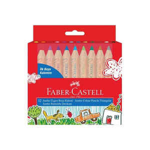 FABER CASTELL - FABER 12 RENK İLK BOYA KALEMİM JUMBO YARIM BOY 51710000040