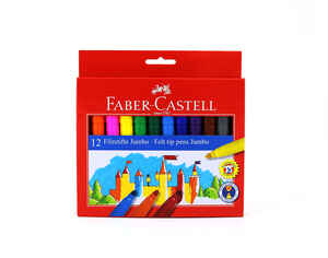 FABER CASTELL - FABER 12 RENK JUMBO KEÇELİ KALEM 554312