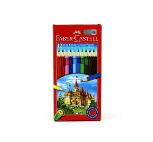 FABER CASTELL - FABER 12 RENK KURU BOYA KALEMİ 1/1 TAM BOY 51711163120