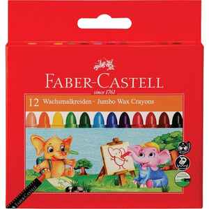 FABER CASTELL - FABER 12 RENK SÜPER YIKANABİLİR MUM BOYA 5281120040