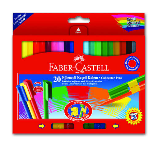 FABER 20 RENK EĞLENCELİ KEÇELİ KALEM 68112000