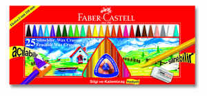FABER CASTELL - FABER 25 Lİ SİLİNEBİLİR WX CRAYON PASTEL 1122725