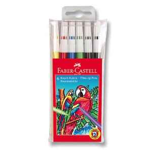 FABER CASTELL - FABER 6 RENK YIKANABİLİR KEÇELİ KALEM 671551060