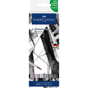 FABER CASTELL - FABER AQUA ÇİFT UÇLU MARKÖR KALEM 6 LI GRİ TONLAR 164522