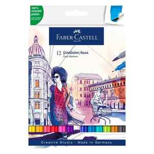 FABER CASTELL - FABER GOLDFABER AQUA ÇİFT UÇLU MARKÖR KALEM 12 Lİ 164612