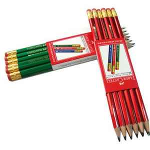 FABER CASTELL - FABER KÖŞELİ SİLGİLİ MERCANLI KURŞUN KALEM 44212000