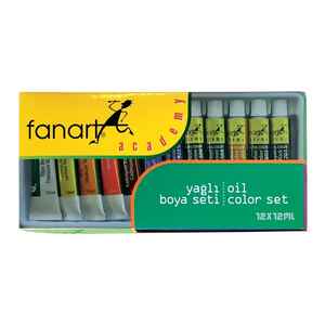 FANART-ARTDECO - FANART 12x12 ml YAĞLI BOYA 12 RENK