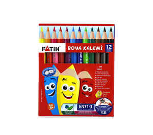 FATİH - FATİH 12 RENK 1/2 YARIM BOY KURU BOYA 33012