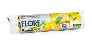 Florex - Florex Büzgülü Çöp Poşeti Orta Boy Limon Kokulu 10 LU