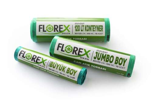 Florex Cam Atık Çöp Poşeti 80x110 800 GR 10 Rulo