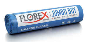 Florex - Florex Çöp Poşeti Cam Atık 80x110 550 GR 20 Rulo