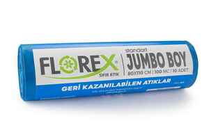 Florex Sıfır Atık Çöp Poşeti 80x110 800 GR 10 Rulo - Thumbnail
