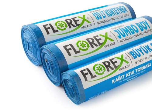 Florex Kağıt Atık Çöp Poşeti 80x110 800 GR 10 Rulo