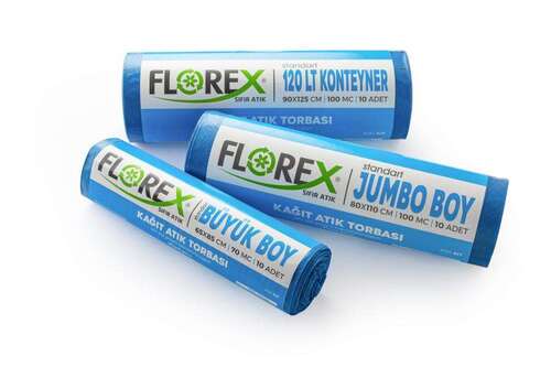 Florex Kağıt Atık Çöp Poşeti 80x110 800 GR 10 Rulo