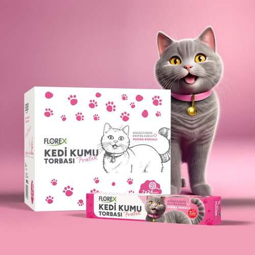 Florex Kedi Kumu Torbası Pudra Kokulu 7 li Paket