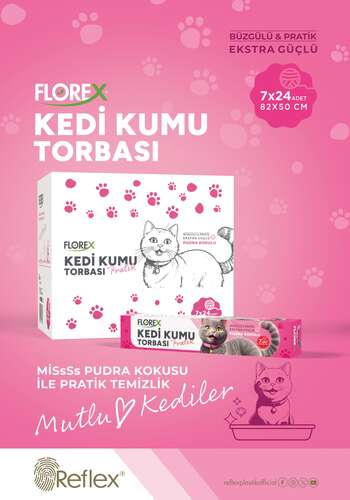 Florex Kedi Kumu Torbası Pudra Kokulu 7 li Paket