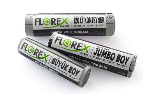 Florex Metal Atık Çöp Poşeti 80x110 800 GR 10 Rulo