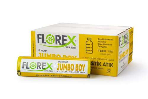 Florex Plastik Atık Çöp Poşeti 80x110 800 GR 10 Rulo