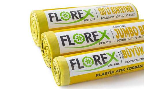 Florex Plastik Atık Çöp Poşeti 80x110 800 GR 10 Rulo