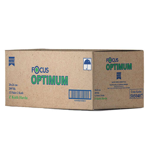 Focus Optimum Z Katlama Kağıt Havlu 20 cm x 24 cm 1 Koli (12 Paket)