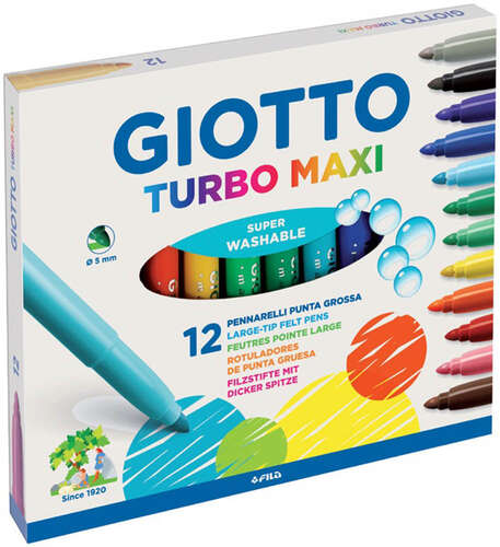 GIOTTO 12 RENK TURBO MAXI JUMBO BOYA KALEMİ 454000