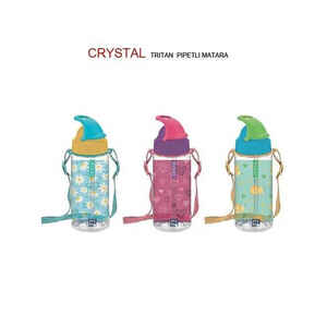 GIPTA - Gıpta Crystal Tritan Desenli Pipetli Matara 500 Cc K7507