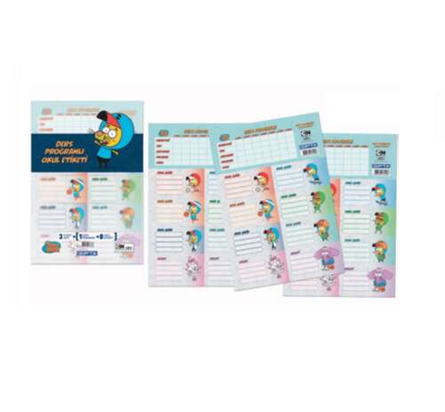 GIPTA KRAL ŞAKİR DERS PROGRAMLI 3 LÜ OKUL ETİKETİ 6012
