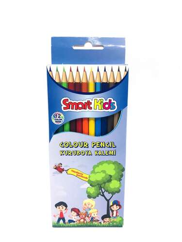 GLOBOX SMART KIDS 12 RENK KURU BOYA KALEMİ 2963 TAM BOY