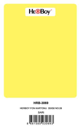HERBOY FON KARTONU 35X50 NO:28 SARI 100 LÜ HRB-3069