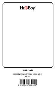 HERBOY - HERBOY FON KARTONU 35X50 NO:33 BEYAZ 100 LÜ HRB3051