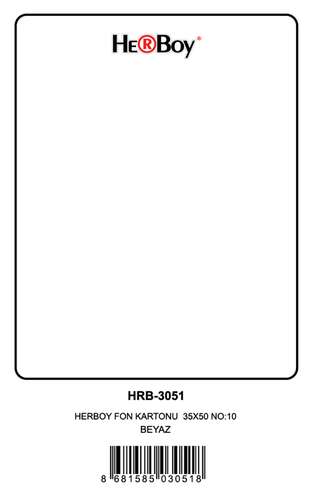 HERBOY FON KARTONU 35X50 NO:33 BEYAZ 100 LÜ HRB3051