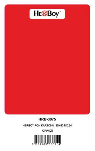HERBOY FON KARTONU 35X50 NO:34 KIRMIZI 100 LÜ HRB3075