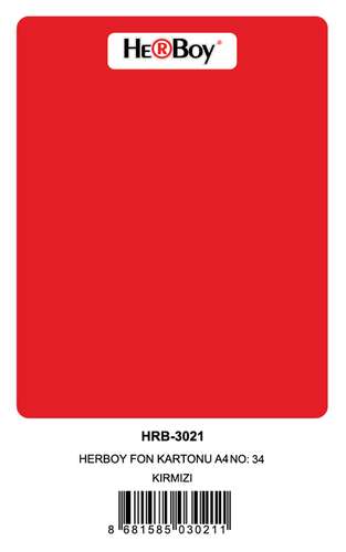 HERBOY FON KARTONU A4 KIRMIZI 160 GR NO:34 100 LÜ HRB3021
