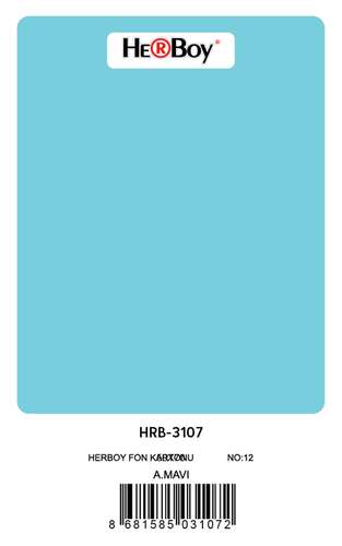 HERBOY HRB3112 FON KARTONU 50x70 AÇIK MAVİ 160 GR NO:12 100 LÜ